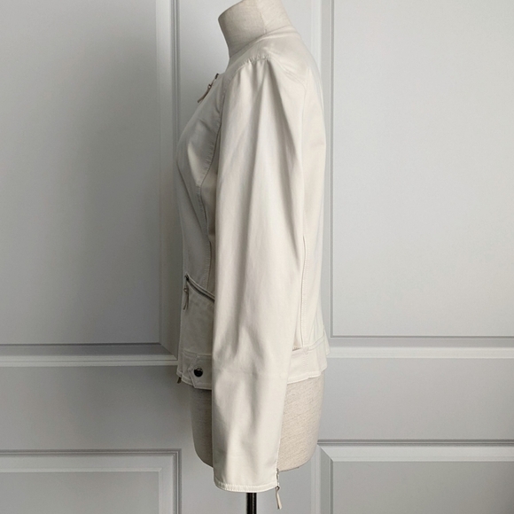 Lafayette 148 NY Jacket Mandarin Collar Zip Front Zip Cuffs Pockets Raffia 8 NWT - Picture 11 of 16